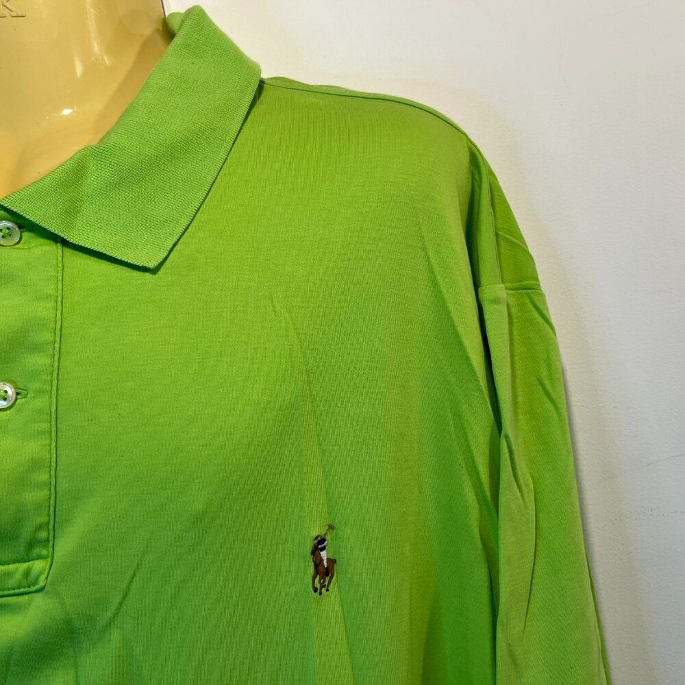 Polo Ralph Lauren Men's Lime Green Pima Soft Touch Polo Shirt - Men's 2XLT - Picture 2 of 5
